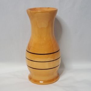 Vintage Handcrafted Lacquered Basswood Wooden Vase